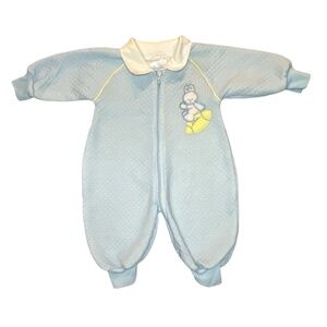 Vintage 80's Giltknits Blue Bunny & Football Sleeper 6/9 M